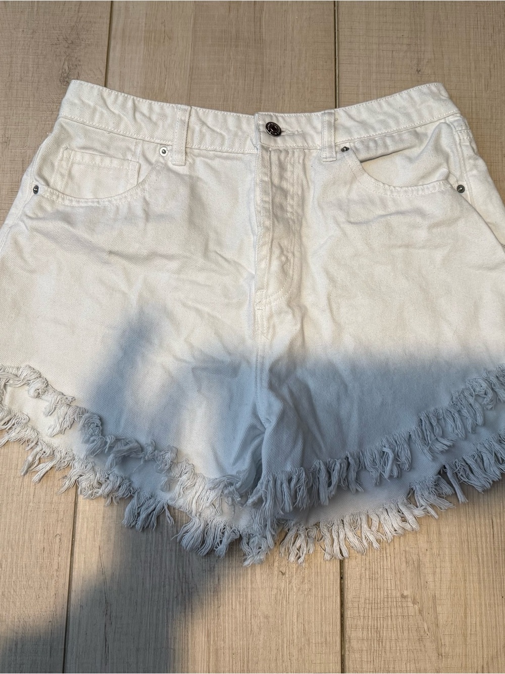 wild fable White Frayed Hem Denim Cutoff Shorts